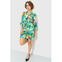 Костюм женский с цветочным принтом, цвет зелено-розовый, 115R0451