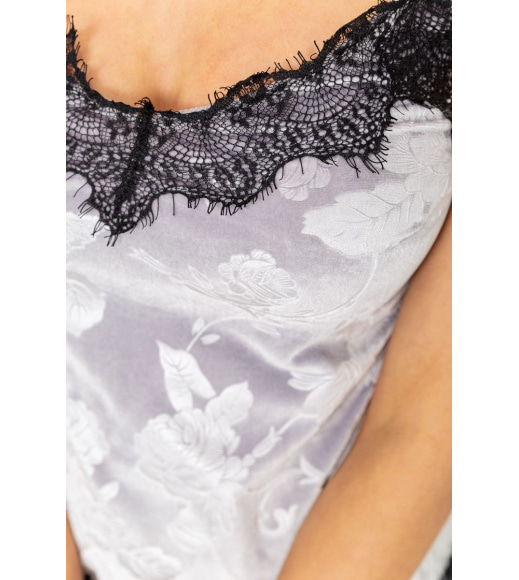 Піжама жіноча велюрова, колір світло-сірий, 225R172473