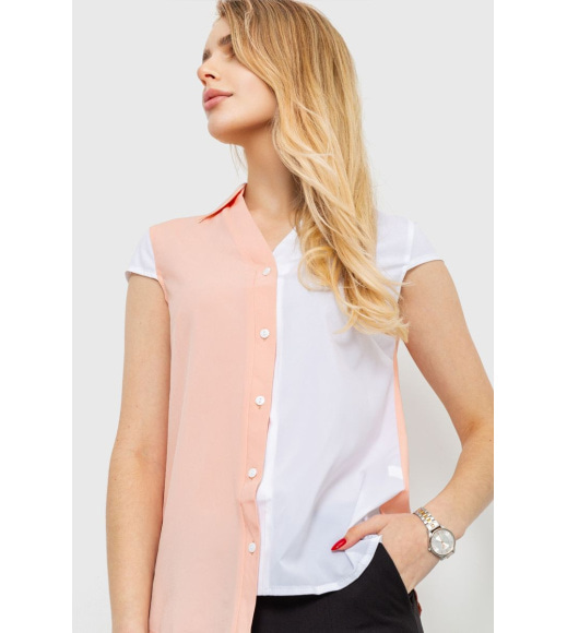 Блуза двухцветная, цвет персиковый, 230R99