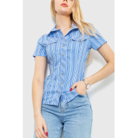 Рубашка женская в полоску, цвет бело-голубой, 230R060