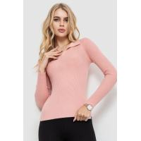 Кофта женская в рубчик, цвет светло-розовый, 204R015