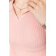 Кофта женская в рубчик, цвет светло-розовый, 204R015