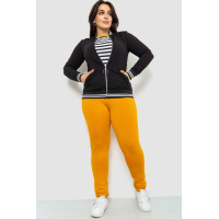 Костюм женский тройка, цвет черно-горчичный, 102R5055