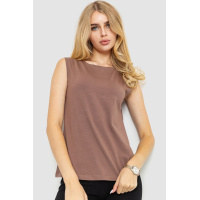 Майка женская базовая однотонная, цвет темно-бежевый, 102R5178-1