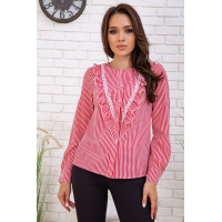 Нарядная женская рубашка, в красно-белую полоску, 102R200