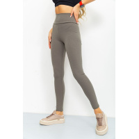 Лосины в рубчик на флисе, цвет хаки, 205R706