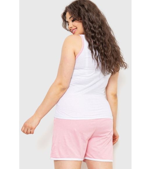 Пижама женская с принтом, цвет бело-розовый, 231R4430