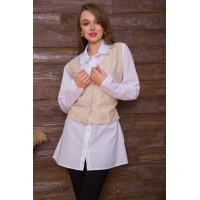 Женская рубашка, с декором в бело-бежевую полоску, 119R320