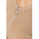 Кофта женская на молнии в рубчик, цвет мокко, 204R003