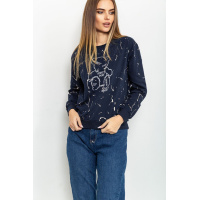 Свитшот женский, цвет темно-синий, 131RA18