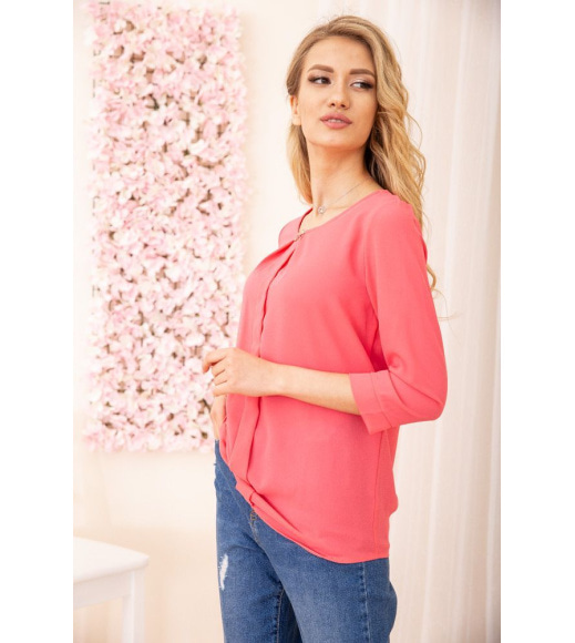 Свободная женская блуза с рукавами 3/4 цвет Розовый 172R3-1