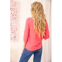 Вільна жіноча блуза з рукавами 3/4 колір Рожевий 172R3-1