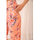 Літні бавовняні штани з квітковим принтом колір Персиковий 172R65-1
