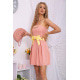 Літня міні-сукня з бантом, пудрового кольору, 167R305-10