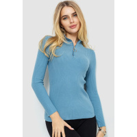 Кофта женская в рубчик, цвет джинс, 204R041