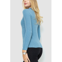 Кофта жіноча на блискавці в рубчик, колір джинс, 204R041