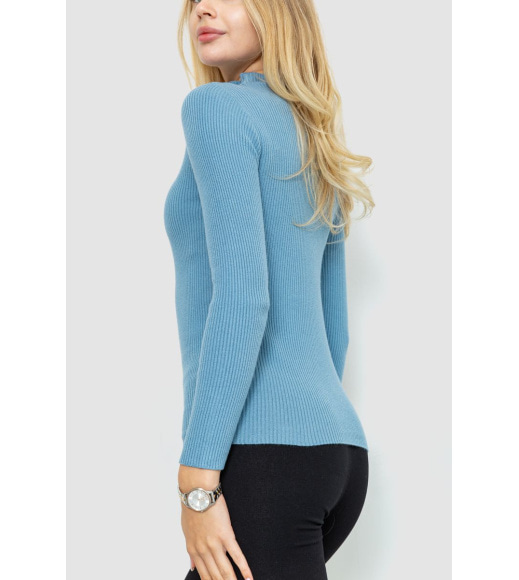 Кофта женская в рубчик, цвет джинс, 204R041