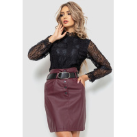 Блуза женская классическая гипюровая, цвет черный, 204R154