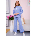 Жіночий костюм штани з лампасами + кофта голубого кольору 102R5141