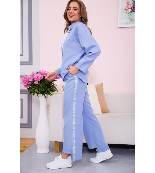Женский костюм штаны с лампасами + кофта голубого цвета 102R5141