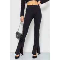 Лосины женские в рубчик клеш, цвет черный, 220R003