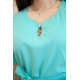 Блузка с короткими рукавами и поясом цвет Бирюзовый 172R28-1