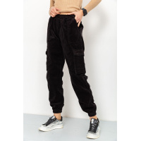 Штаны женские вельвет, цвет черный, 164R259