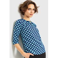 Блуза с принтом, цвет сине-зеленый, 230R1121-2