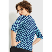 Блуза з принтом, колір синьо-зелений, 230R1121-2