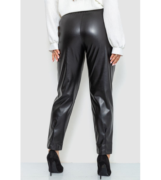 Штани жіночі з екошкіри, колір чорний, 102R5145-1