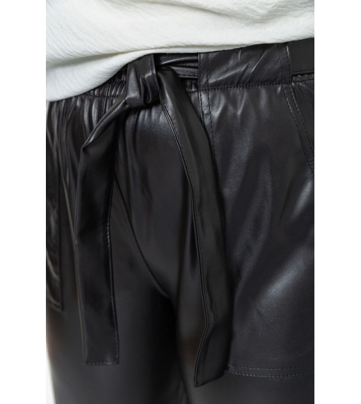 Штани жіночі з екошкіри, колір чорний, 102R5145-1