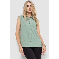Блуза без рукавов однотонная, цвет оливковый, 102R068-4