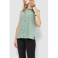 Блуза без рукавов однотонная, цвет оливковый, 102R068-4