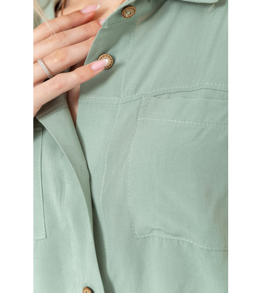 Блуза без рукавів однотонна, колір оливковий, 102R068-4