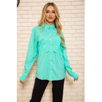 Женская рубашка с длинными рукавами, мятного цвета, 102R140