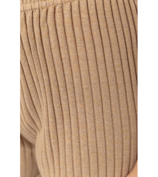 Штани жіночі вільного крою в рубчик, колір бежевий, 220R017