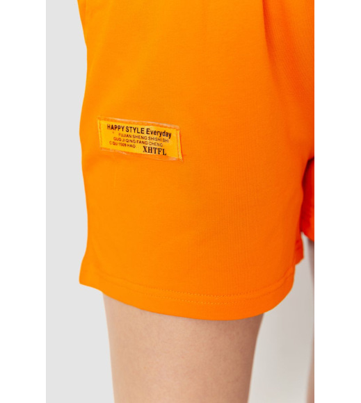 Костюм жіночий повсякденний футболка+шорти, колір помаранчевий, 198R123