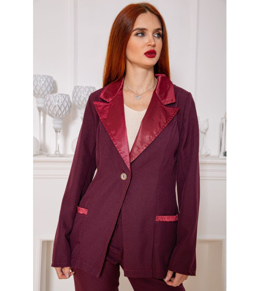 Жіночий костюм штани + піджак, вишневого кольору, 104R1285