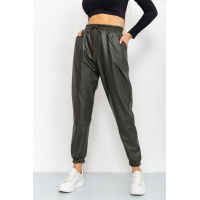 Лосины женские на флисе, цвет темно-зеленый, 164R150