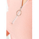 Кофта жіноча на блискавці в рубчик, колір персиковий, 221R001