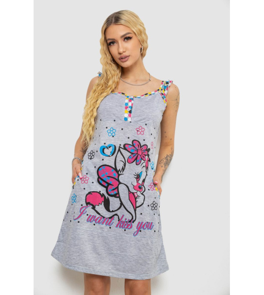 Сарафан домашний, цвет серо-малиновый, 238RH8