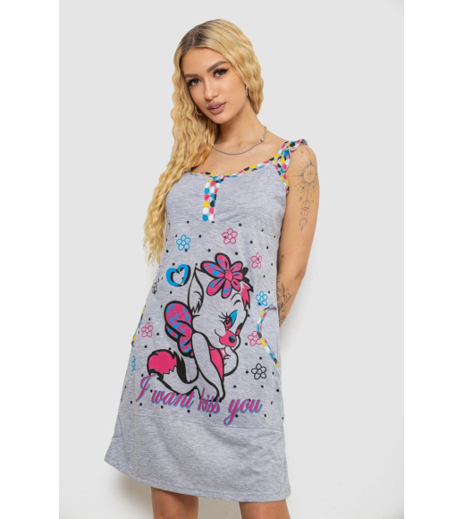 Сарафан домашний, цвет серо-малиновый, 238RH8