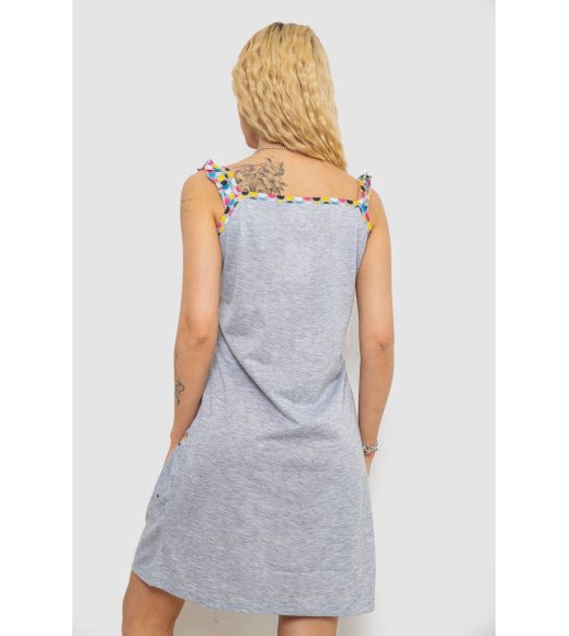 Сарафан домашний, цвет серо-малиновый, 238RH8