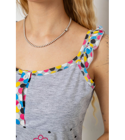 Сарафан домашний, цвет серо-малиновый, 238RH8