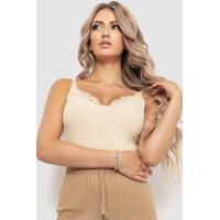 Майка женская в рубчик, цвет бежевый, 204R020-1