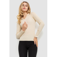 Кофта женская однотонная, цвет светло-бежевый, 204R018