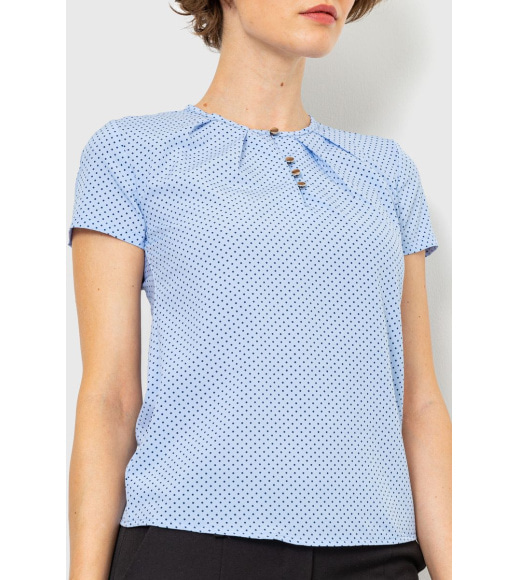 Блуза в горох, цвет голубой, 230R112-6
