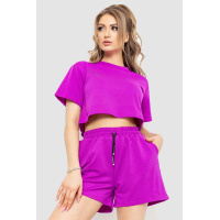 Костюм женский повседневный футболка+шорта, цвет фуксия, 198R132