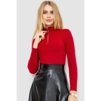 Кофта женская в рубчик, цвет бордовый, 204R041
