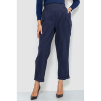 Брюки женские в полоску полубатал, цвет темно-синий, 102R335-2